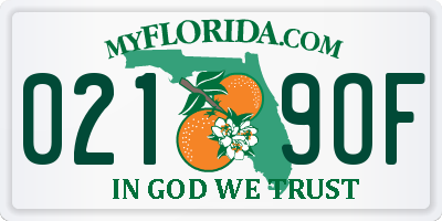 FL license plate 0219OF