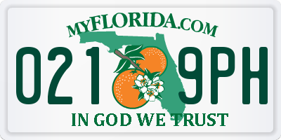 FL license plate 0219PH