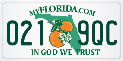 FL license plate 0219QC