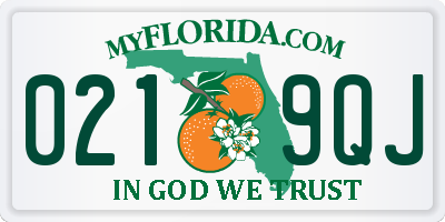 FL license plate 0219QJ