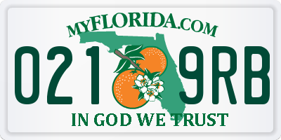 FL license plate 0219RB