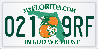 FL license plate 0219RF