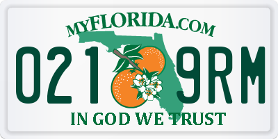 FL license plate 0219RM