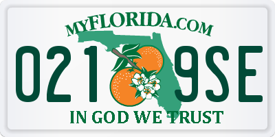 FL license plate 0219SE