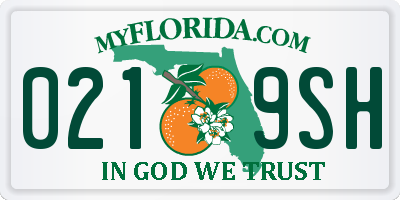 FL license plate 0219SH