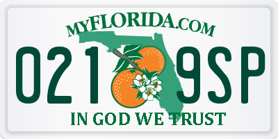 FL license plate 0219SP