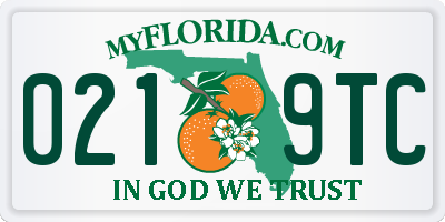 FL license plate 0219TC