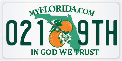 FL license plate 0219TH