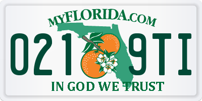 FL license plate 0219TI