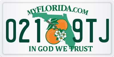 FL license plate 0219TJ