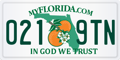 FL license plate 0219TN