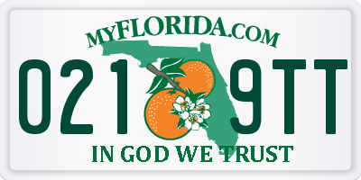 FL license plate 0219TT