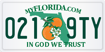 FL license plate 0219TY