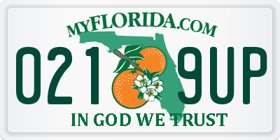 FL license plate 0219UP