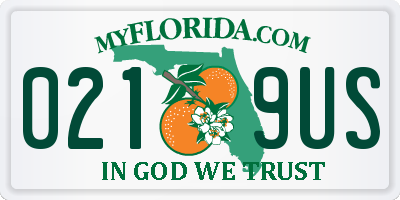 FL license plate 0219US