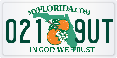 FL license plate 0219UT