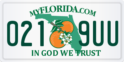 FL license plate 0219UU