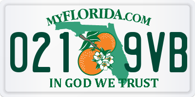 FL license plate 0219VB