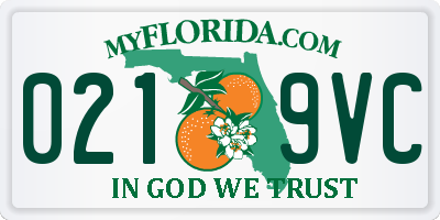 FL license plate 0219VC