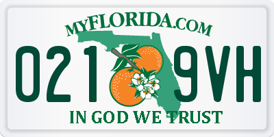 FL license plate 0219VH