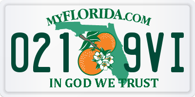 FL license plate 0219VI