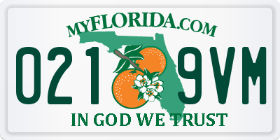 FL license plate 0219VM