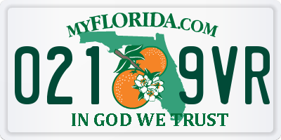 FL license plate 0219VR