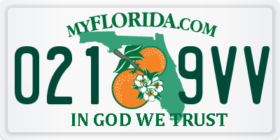 FL license plate 0219VV
