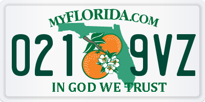 FL license plate 0219VZ