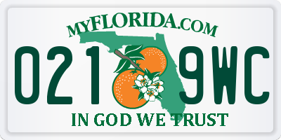 FL license plate 0219WC