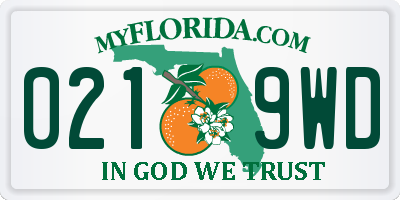 FL license plate 0219WD