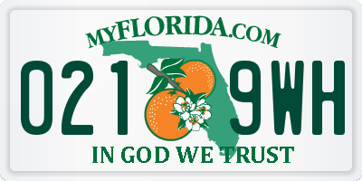 FL license plate 0219WH