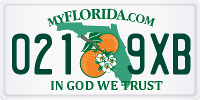 FL license plate 0219XB