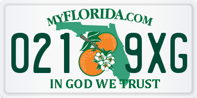 FL license plate 0219XG
