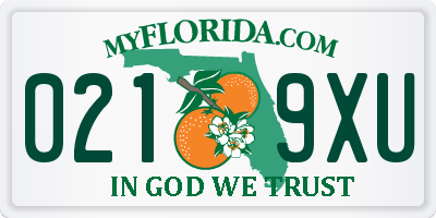 FL license plate 0219XU