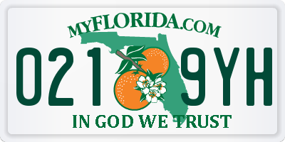 FL license plate 0219YH