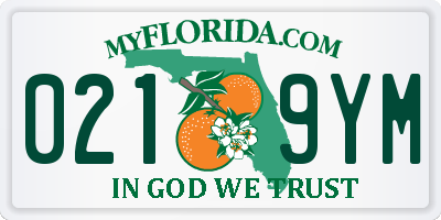 FL license plate 0219YM
