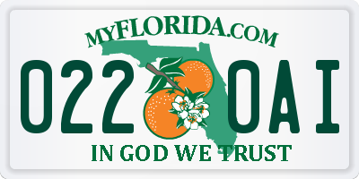 FL license plate 0220AI