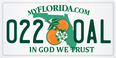FL license plate 0220AL