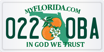 FL license plate 0220BA
