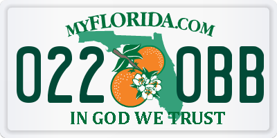 FL license plate 0220BB