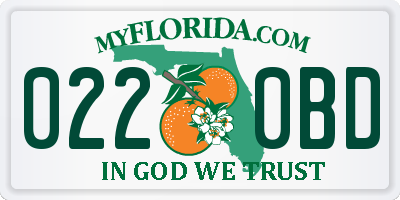 FL license plate 0220BD