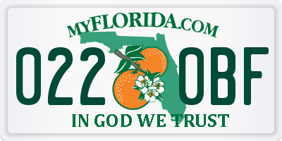FL license plate 0220BF