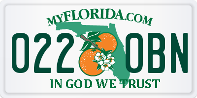 FL license plate 0220BN
