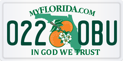 FL license plate 0220BU