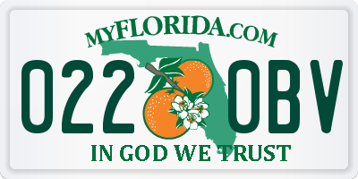 FL license plate 0220BV