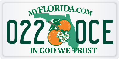 FL license plate 0220CE