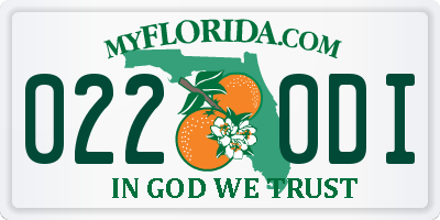 FL license plate 0220DI