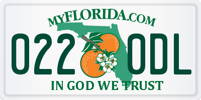 FL license plate 0220DL