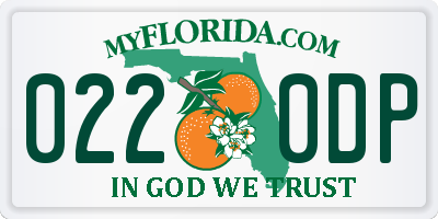 FL license plate 0220DP
